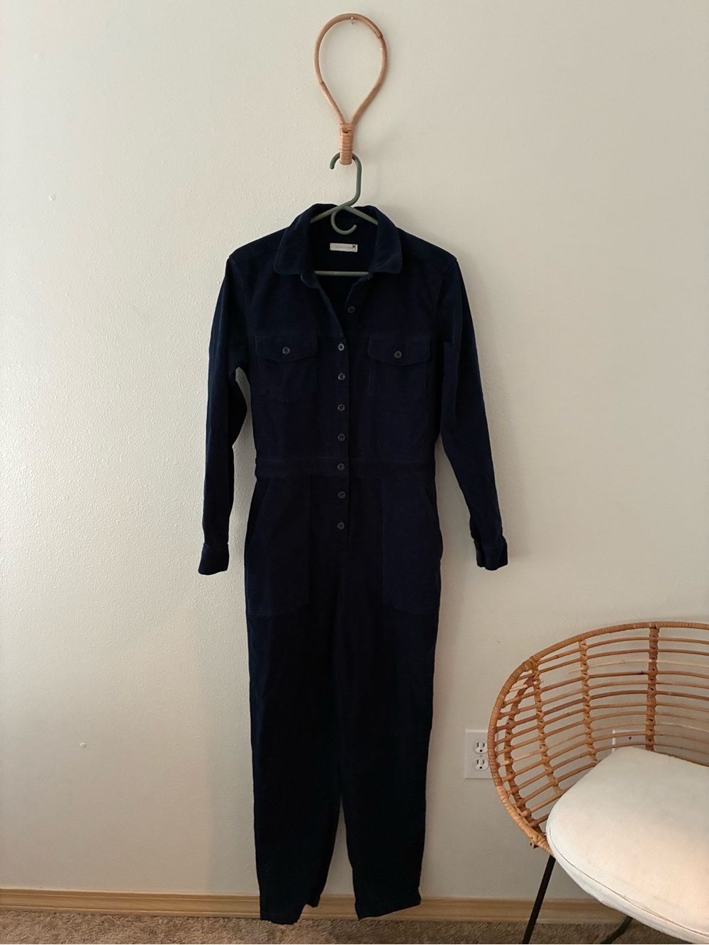 Outerknown Lou Corduroy Jumpsuit in Navy